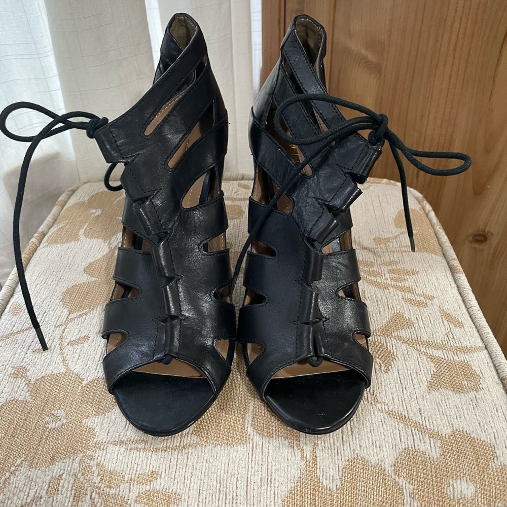 BCBG lace up heels